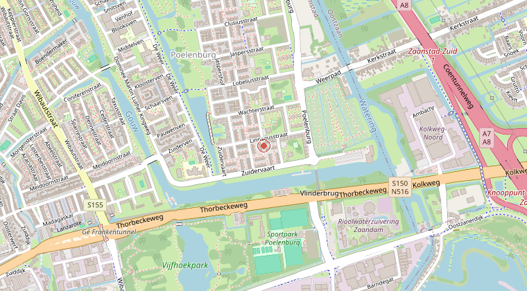 Kaart van de omgeving van de melding