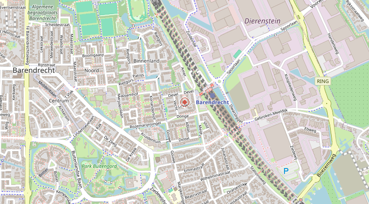 Kaart van de omgeving van de melding