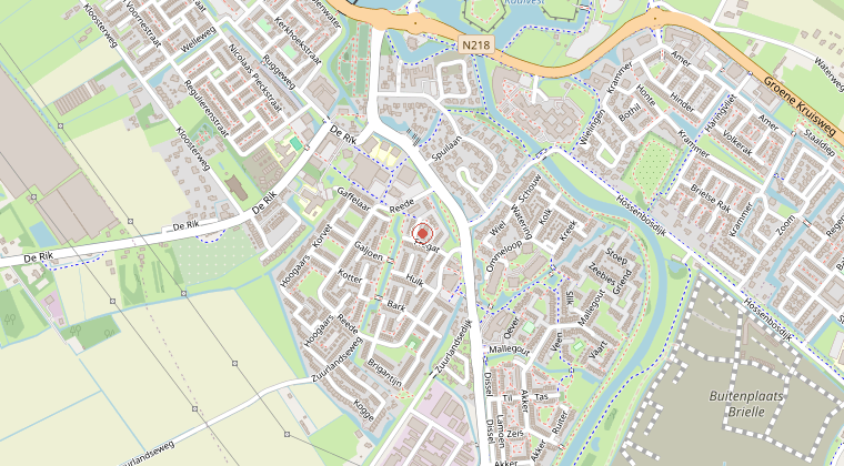 Kaart van de omgeving van de melding
