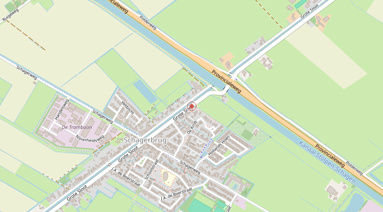 Kaart van de omgeving van de melding