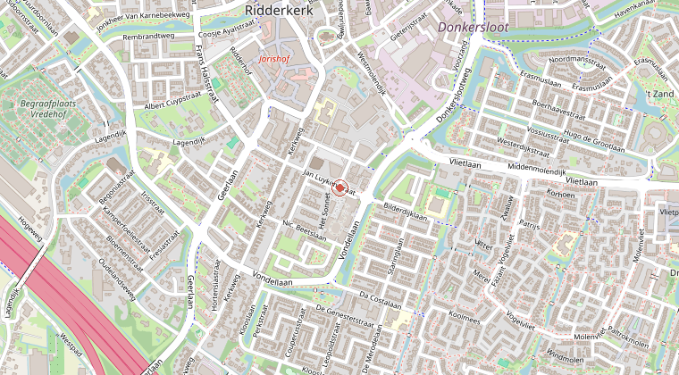 Kaart van de omgeving van de melding