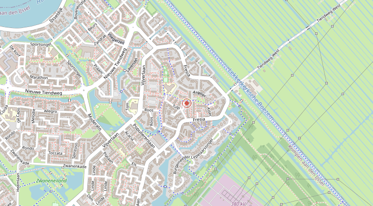 Kaart van de omgeving van de melding