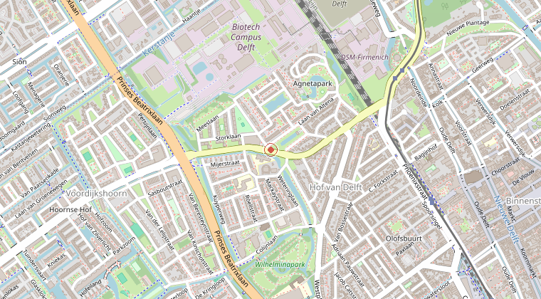 Kaart van de omgeving van de melding