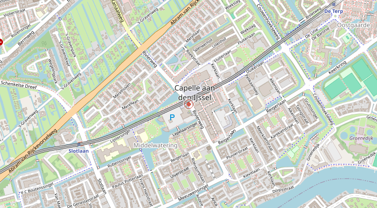 Kaart van de omgeving van de melding