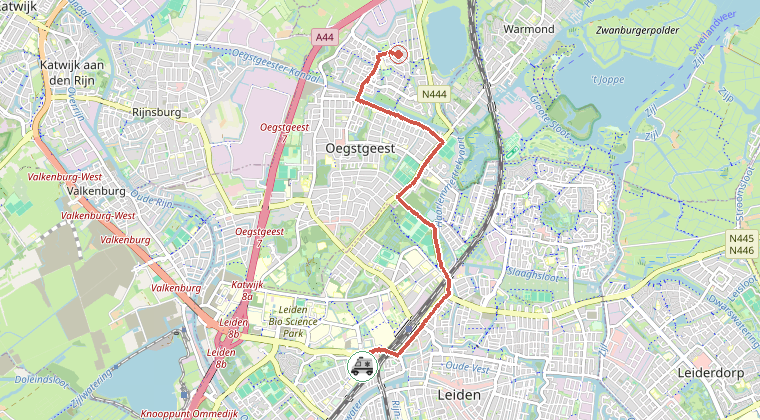 Kaart van de omgeving van de melding