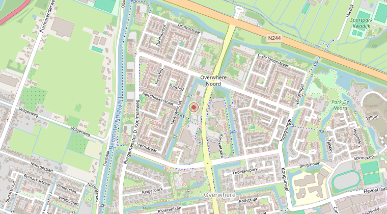 Kaart van de omgeving van de melding