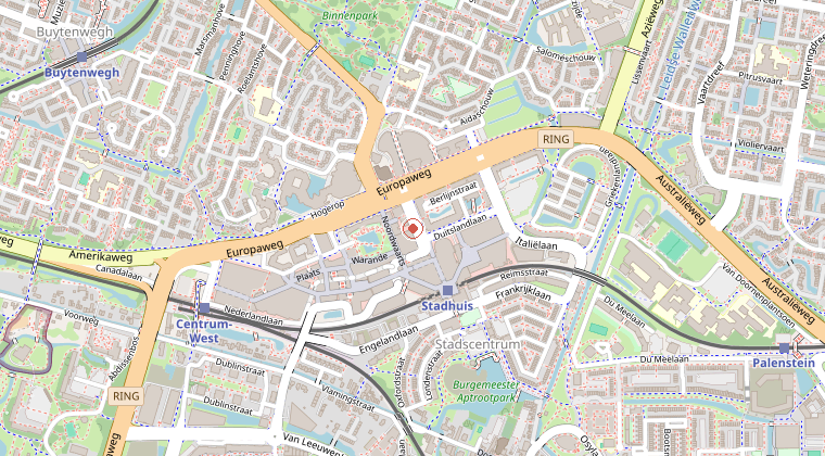 Kaart van de omgeving van de melding