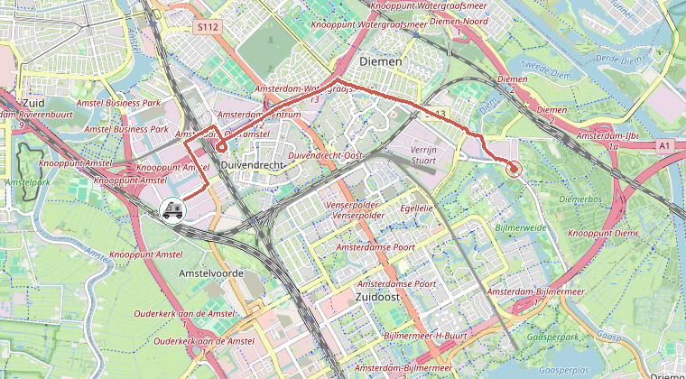 Kaart van de omgeving van de melding