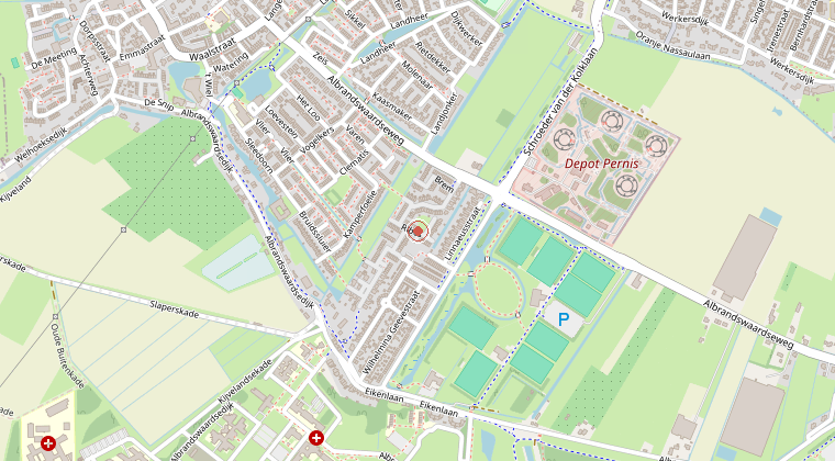 Kaart van de omgeving van de melding