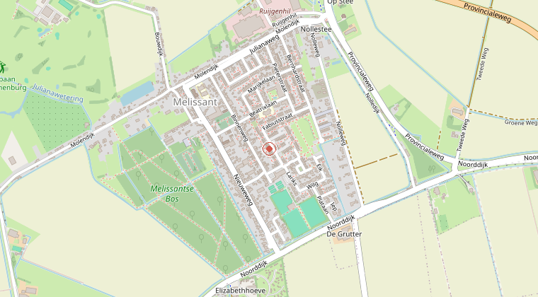 Kaart van de omgeving van de melding