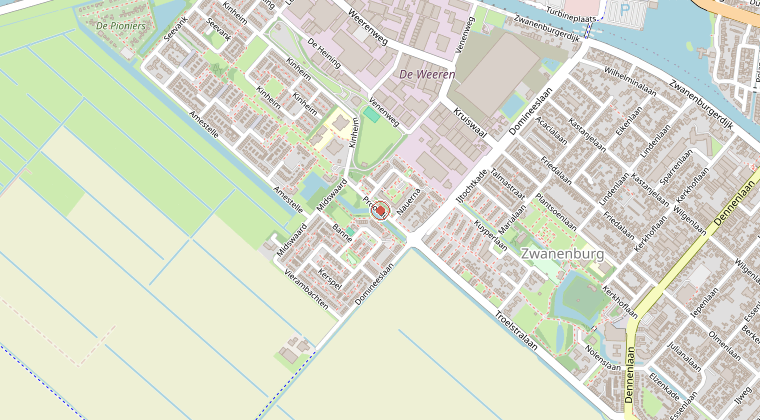 Kaart van de omgeving van de melding