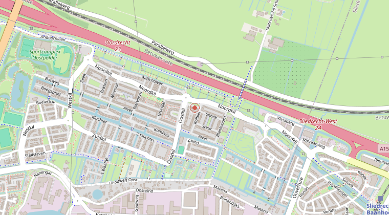 Kaart van de omgeving van de melding