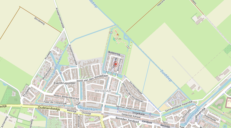 Kaart van de omgeving van de melding