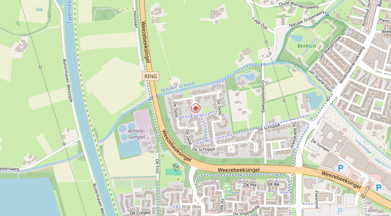 Kaart van de omgeving van de melding