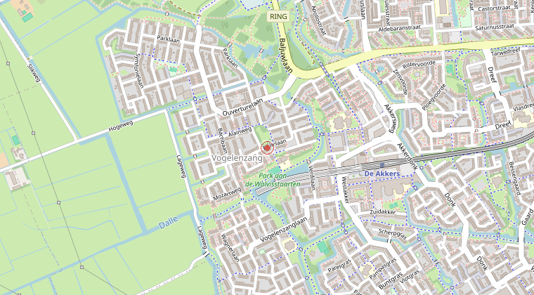 Kaart van de omgeving van de melding