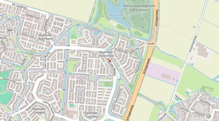 Kaart van de omgeving van de melding