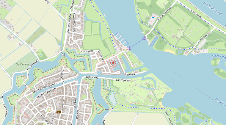 Kaart van de omgeving van de melding