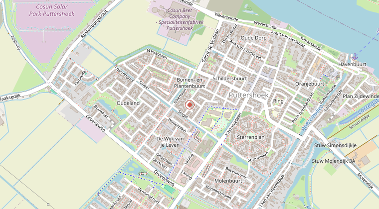 Kaart van de omgeving van de melding