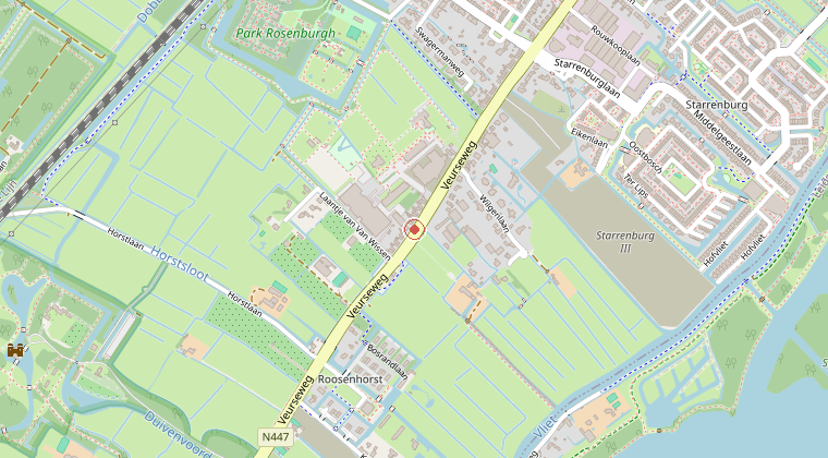 Kaart van de omgeving van de melding