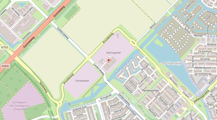 Kaart van de omgeving van de melding