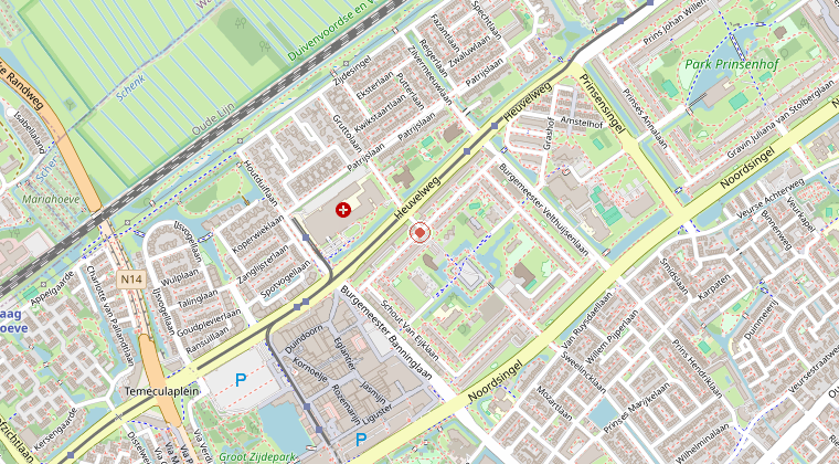 Kaart van de omgeving van de melding