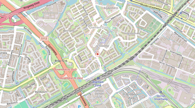 Kaart van de omgeving van de melding
