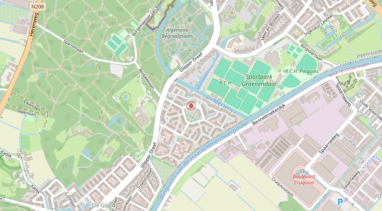 Kaart van de omgeving van de melding