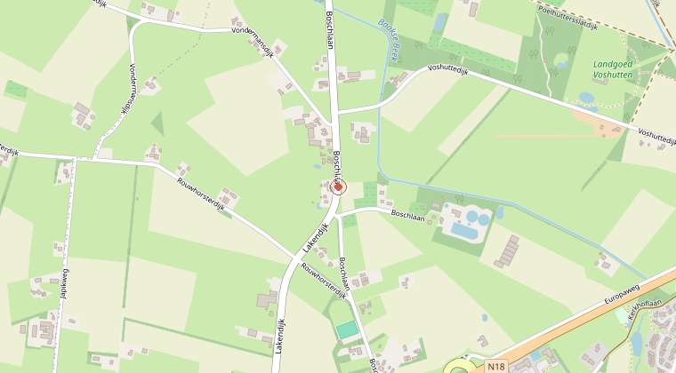Kaart van de omgeving van de melding