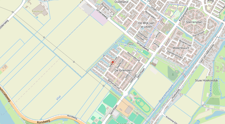 Kaart van de omgeving van de melding