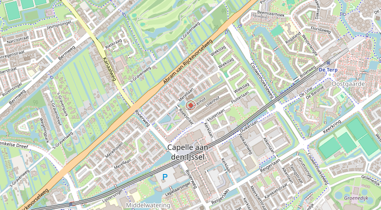 Kaart van de omgeving van de melding