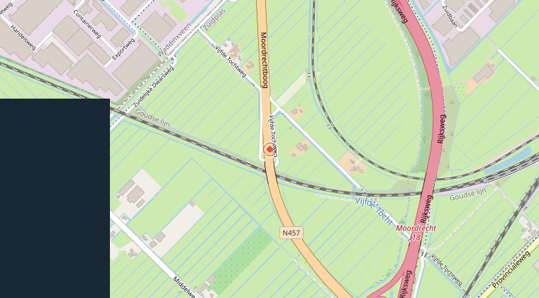 Kaart van de omgeving van de melding