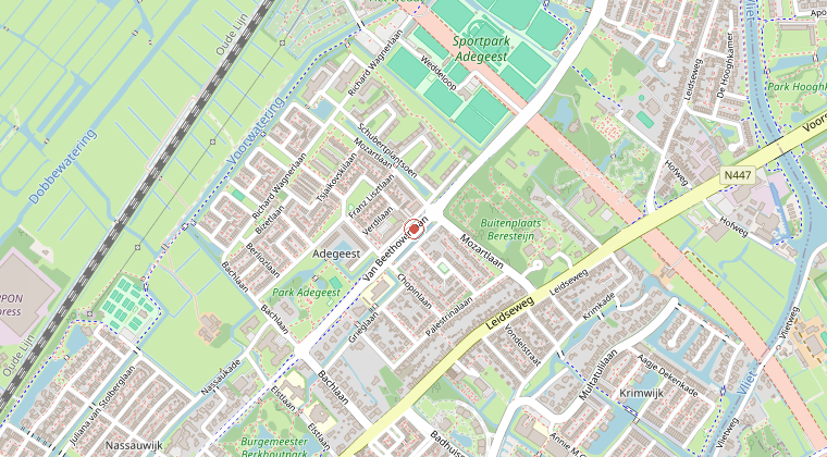 Kaart van de omgeving van de melding