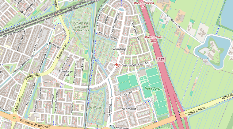Kaart van de omgeving van de melding