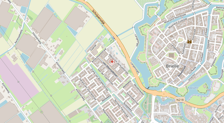Kaart van de omgeving van de melding