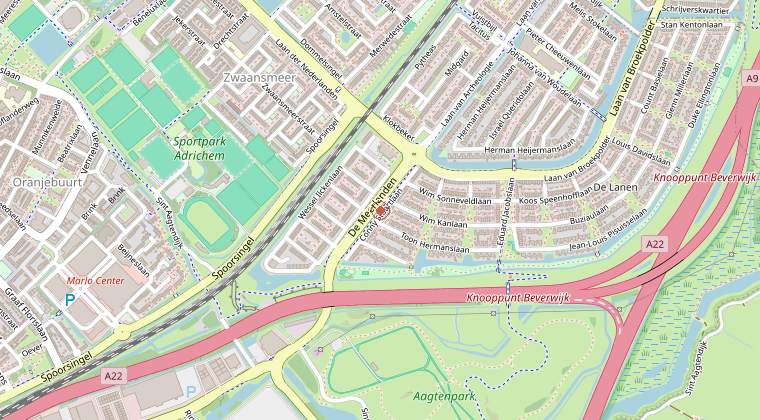Kaart van de omgeving van de melding