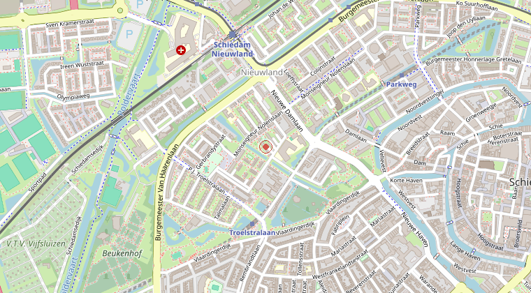 Kaart van de omgeving van de melding