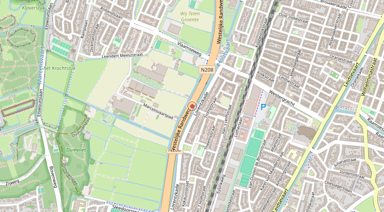 Kaart van de omgeving van de melding