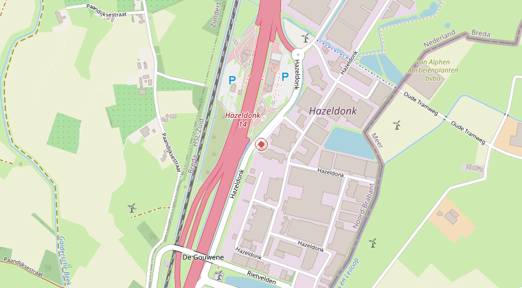 Kaart van de omgeving van de melding