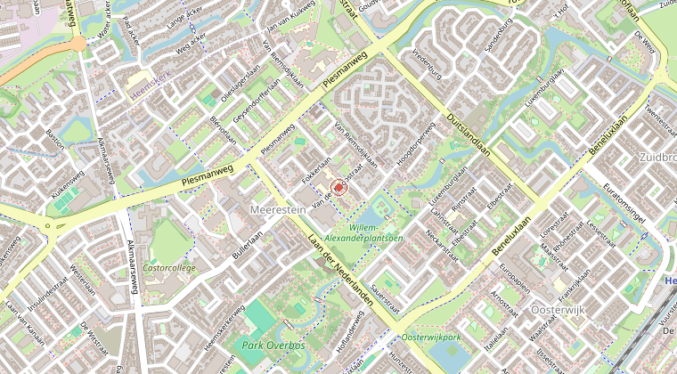 Kaart van de omgeving van de melding