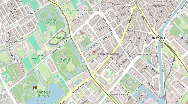 Kaart van de omgeving van de melding