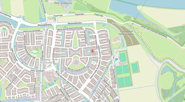 Kaart van de omgeving van de melding