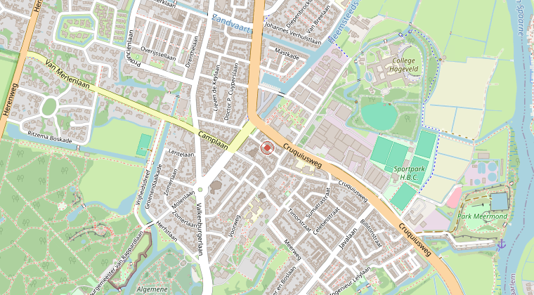 Kaart van de omgeving van de melding