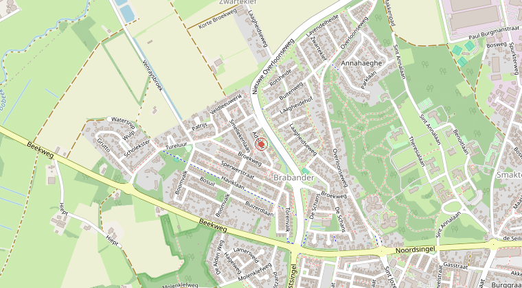 Kaart van de omgeving van de melding