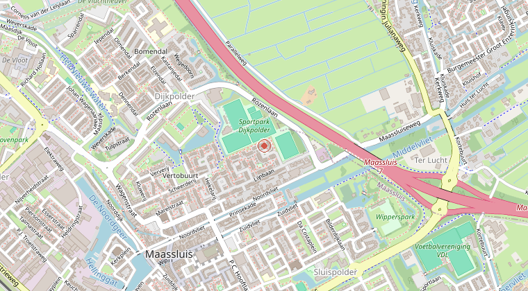 Kaart van de omgeving van de melding