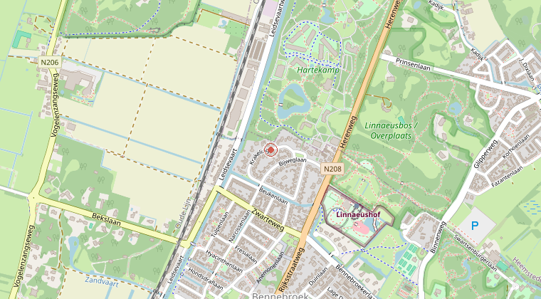 Kaart van de omgeving van de melding