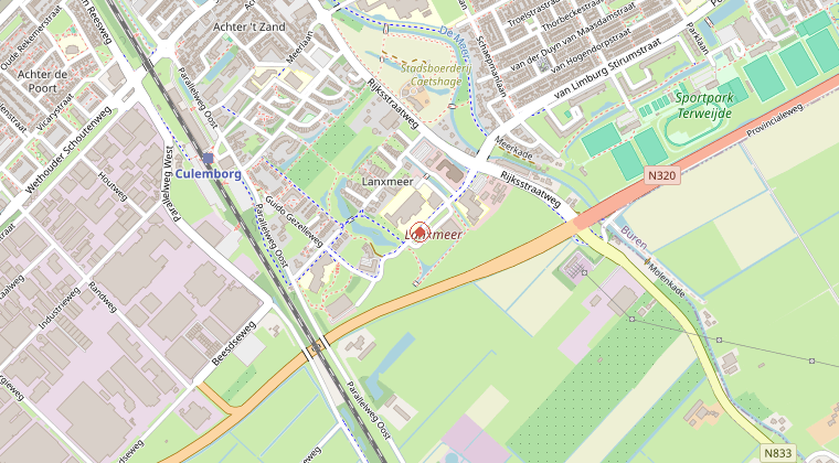 Kaart van de omgeving van de melding