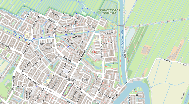Kaart van de omgeving van de melding