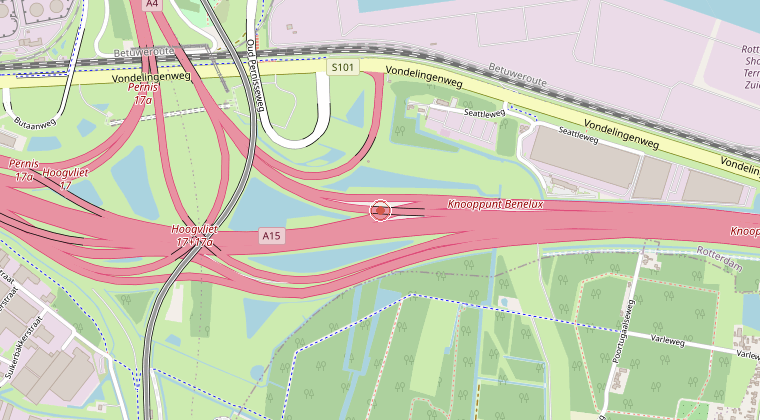 Kaart van de omgeving van de melding