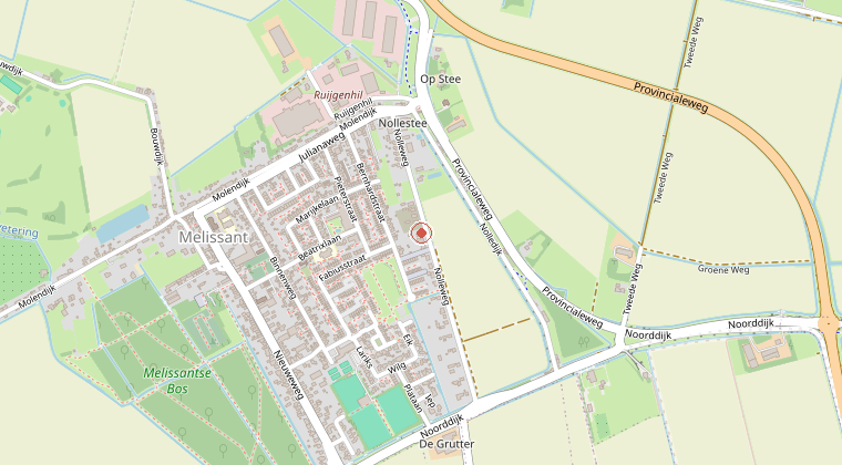 Kaart van de omgeving van de melding