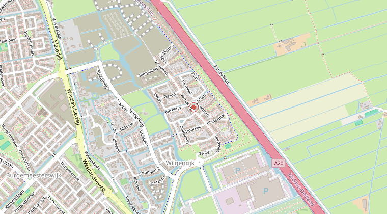 Kaart van de omgeving van de melding